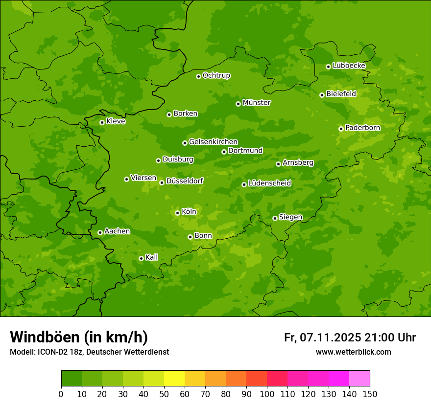 Modellkarten Windgeschwindigkeit