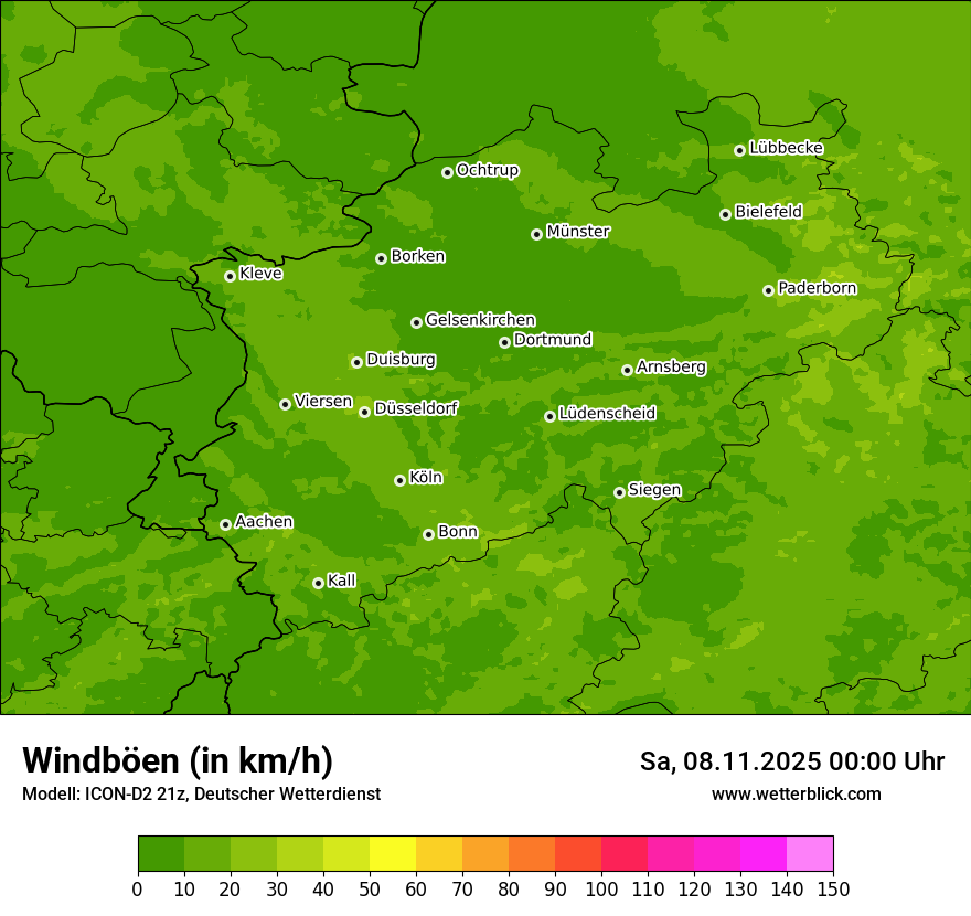 Modellkarten Windgeschwindigkeit