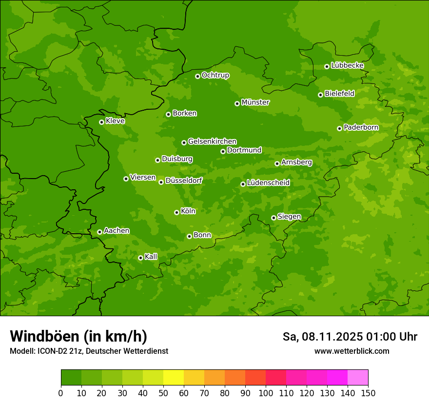 Modellkarten Windgeschwindigkeit