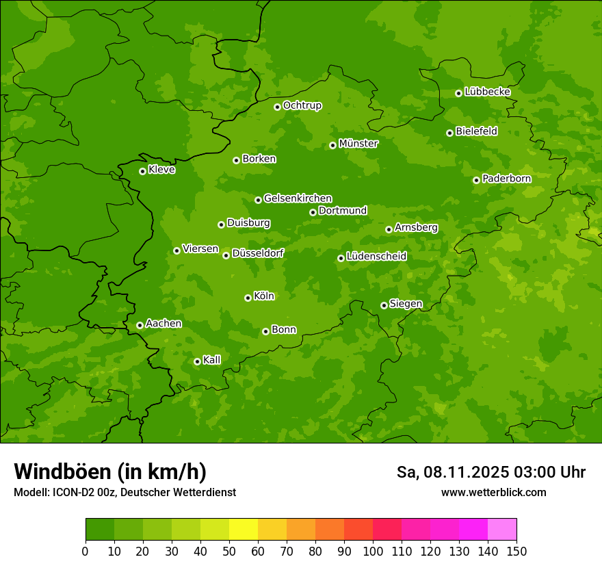 Modellkarten Windgeschwindigkeit