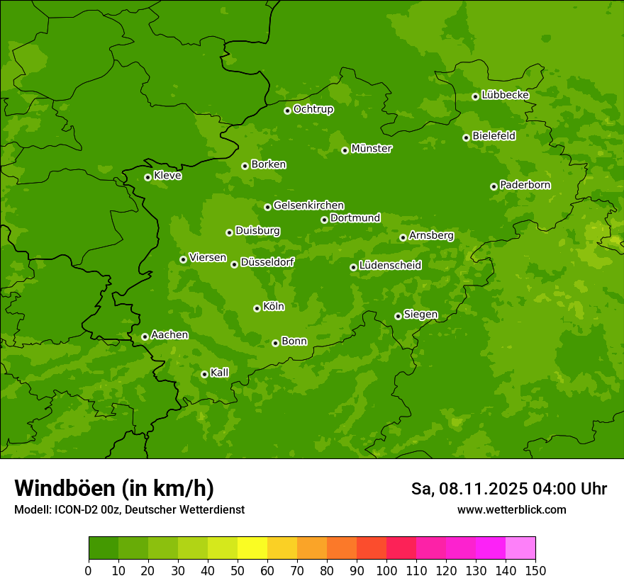 Modellkarten Windgeschwindigkeit