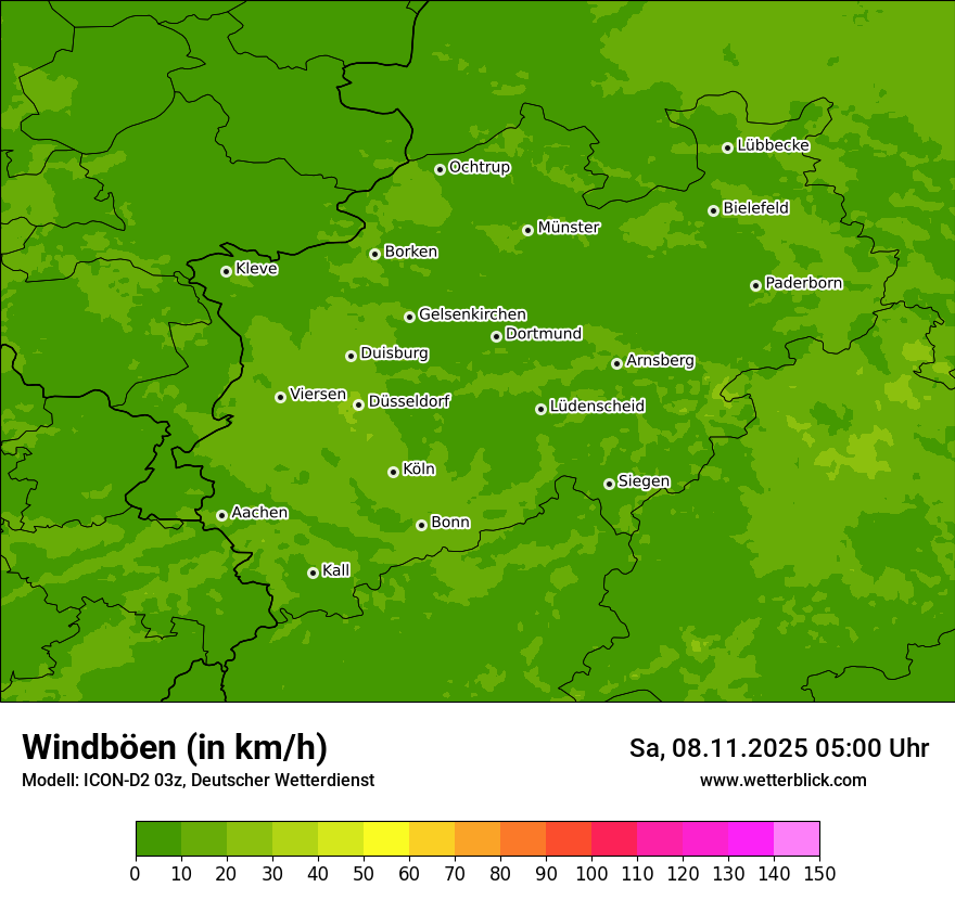 Modellkarten Windgeschwindigkeit