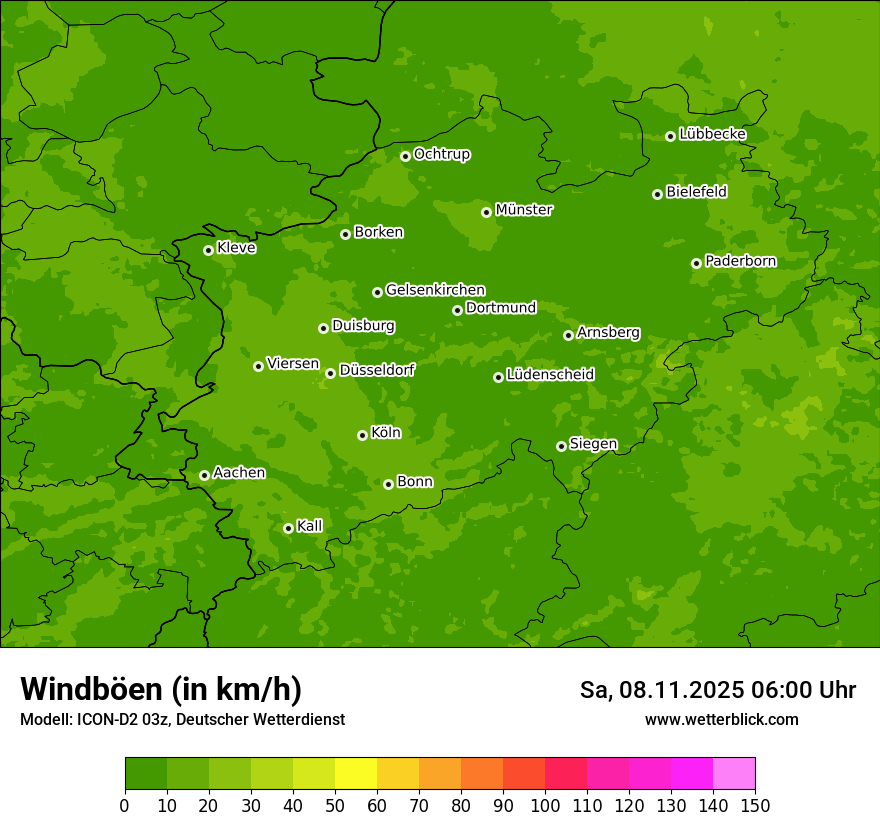 Modellkarten Windgeschwindigkeit