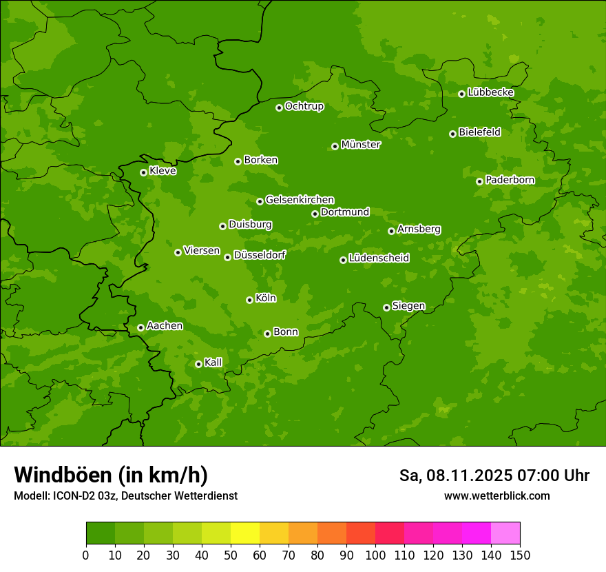 Modellkarten Windgeschwindigkeit