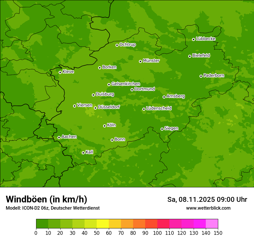 Modellkarten Windgeschwindigkeit