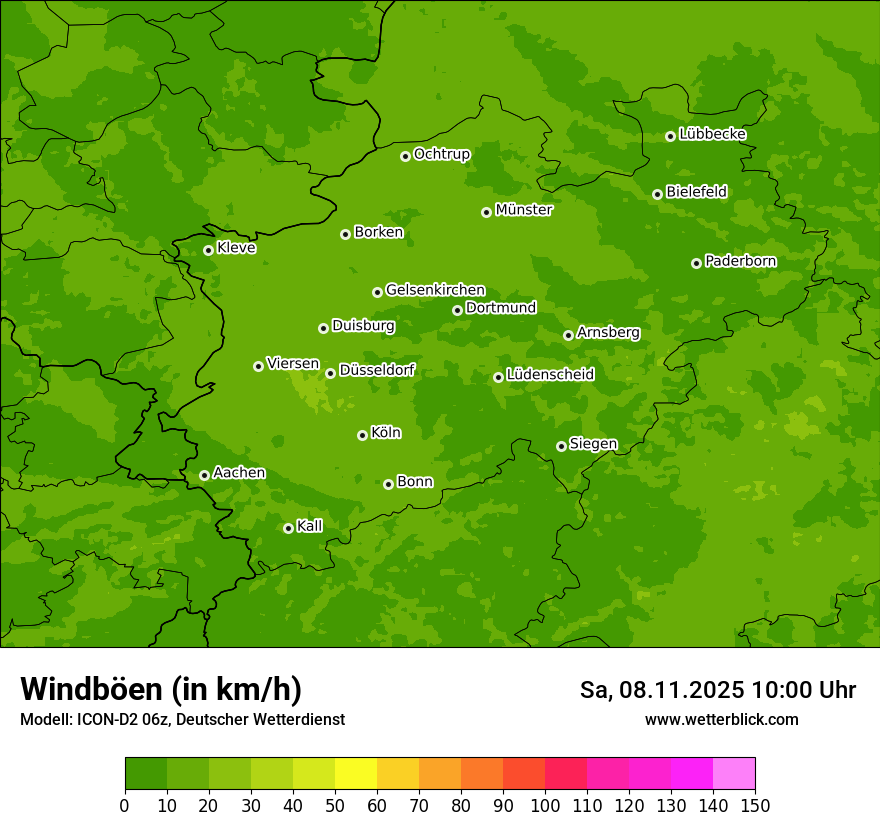 Modellkarten Windgeschwindigkeit
