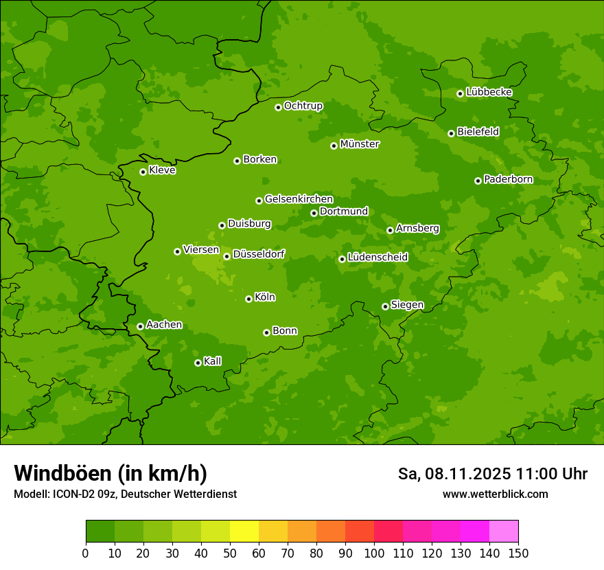Modellkarten Windgeschwindigkeit