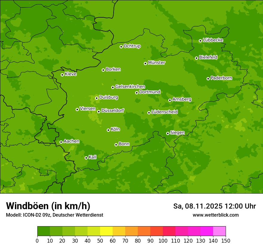 Modellkarten Windgeschwindigkeit