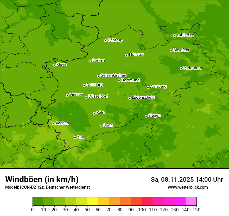 Modellkarten Windgeschwindigkeit