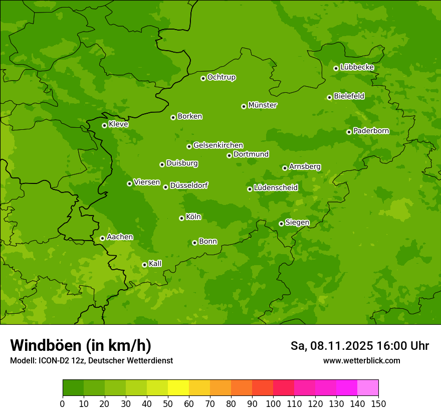 Modellkarten Windgeschwindigkeit