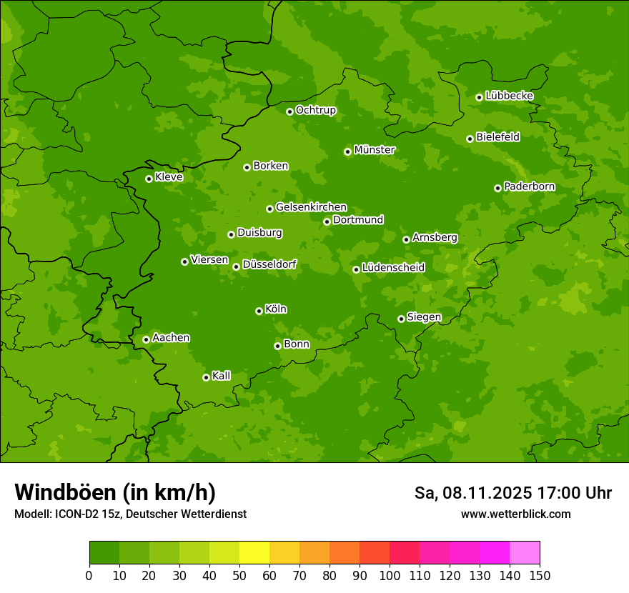 Modellkarten Windgeschwindigkeit