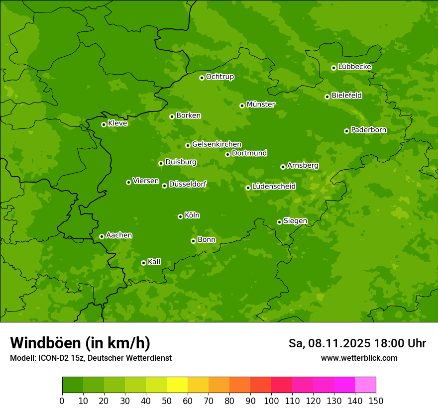 Modellkarten Windgeschwindigkeit