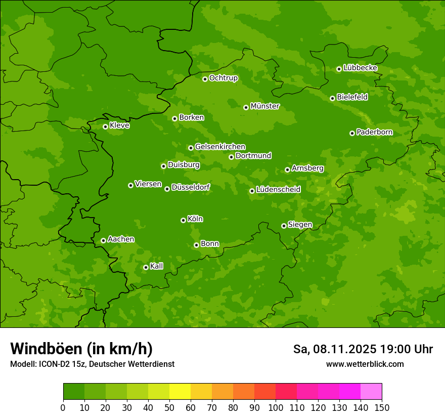 Modellkarten Windgeschwindigkeit
