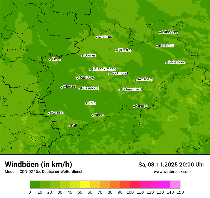 Modellkarten Windgeschwindigkeit