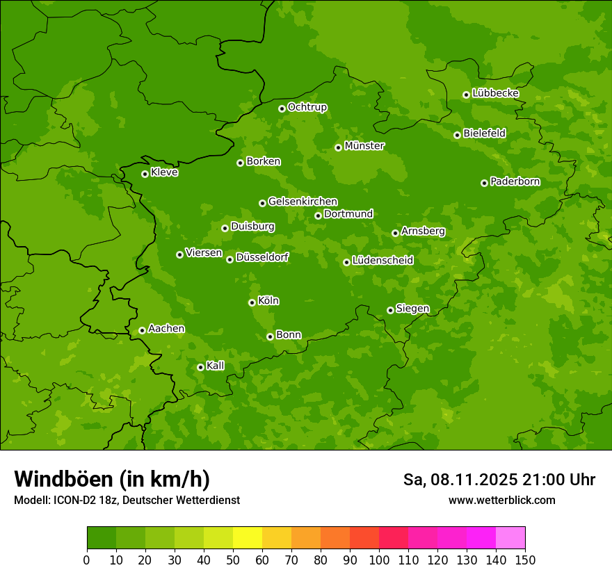 Modellkarten Windgeschwindigkeit