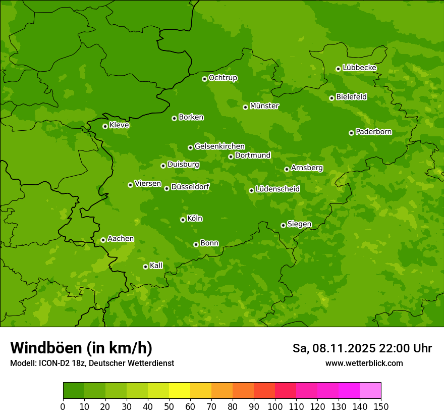 Modellkarten Windgeschwindigkeit