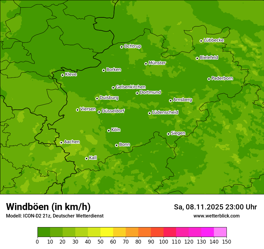 Modellkarten Windgeschwindigkeit