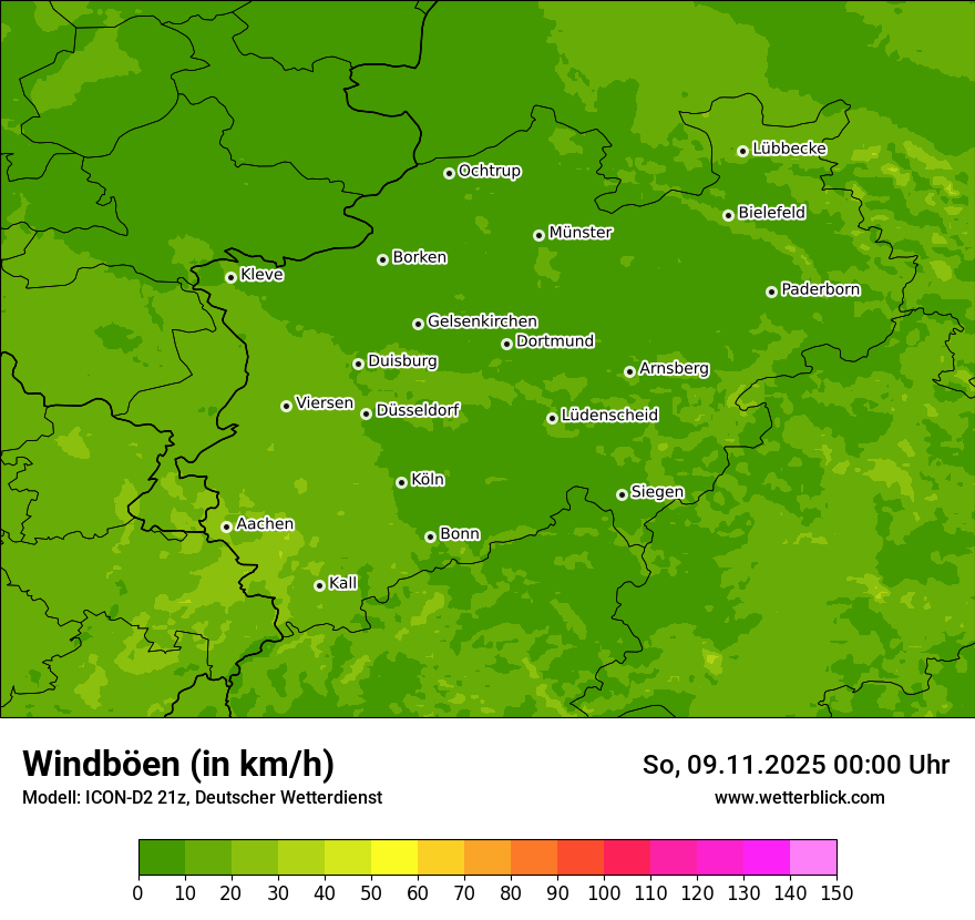 Modellkarten Windgeschwindigkeit