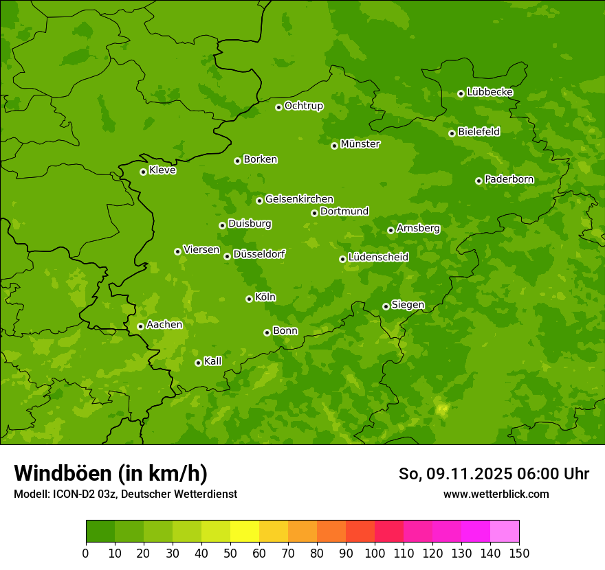 Modellkarten Windgeschwindigkeit