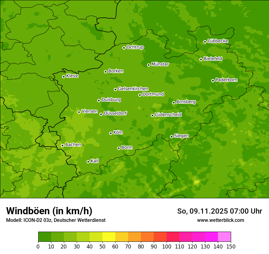 Modellkarten Windgeschwindigkeit