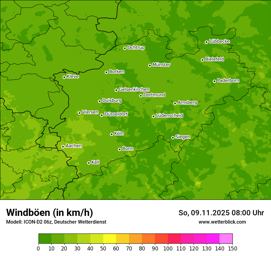 Modellkarten Windgeschwindigkeit