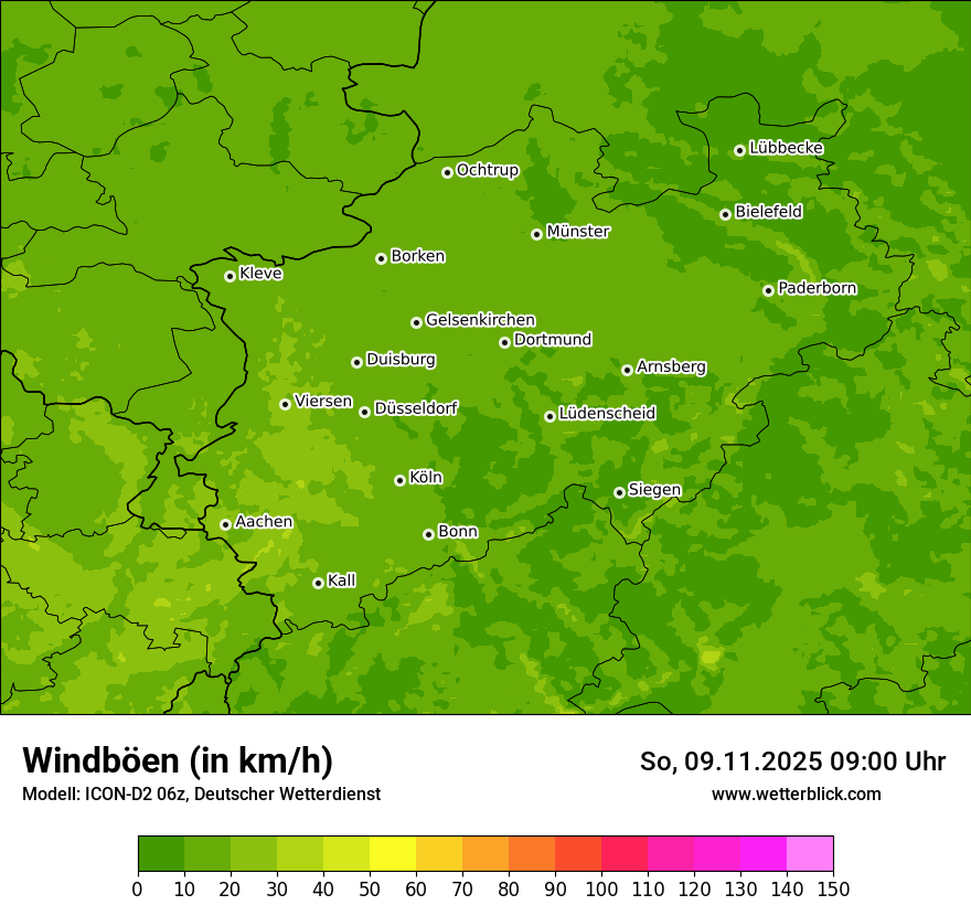 Modellkarten Windgeschwindigkeit