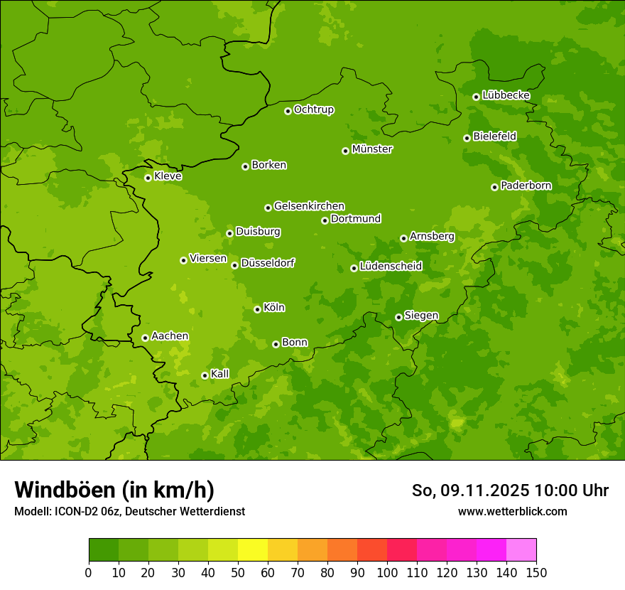 Modellkarten Windgeschwindigkeit