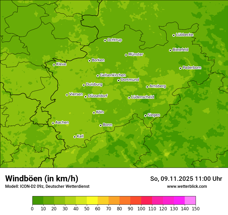 Modellkarten Windgeschwindigkeit