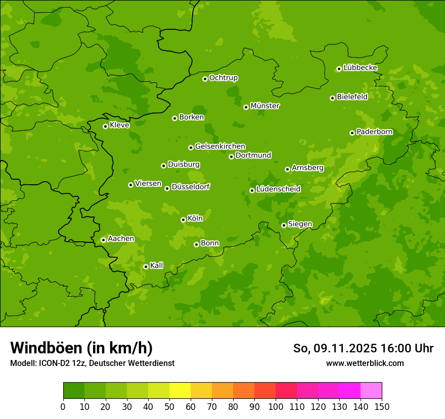 Modellkarten Windgeschwindigkeit
