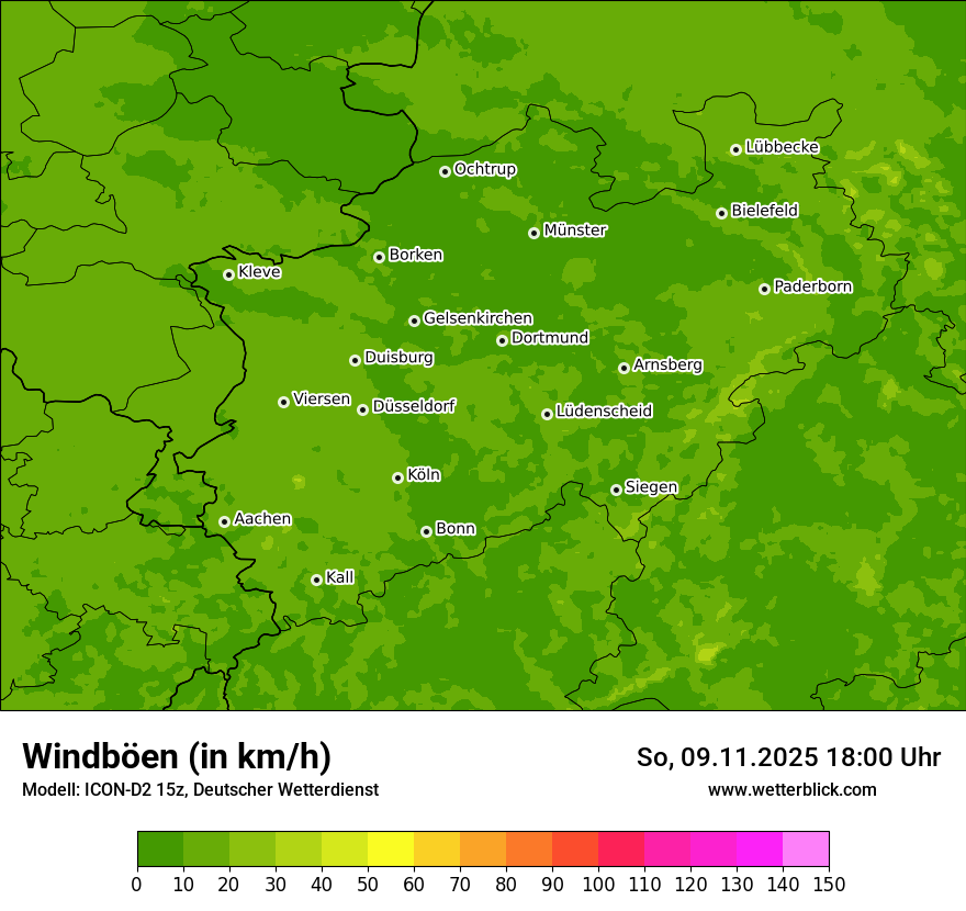 Modellkarten Windgeschwindigkeit
