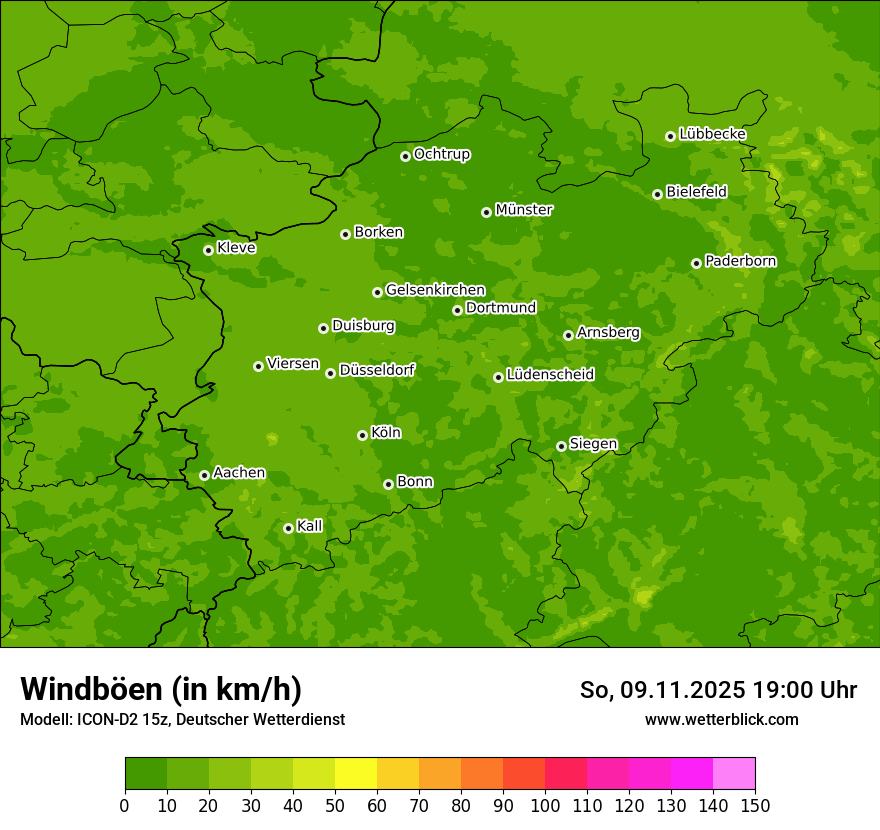 Modellkarten Windgeschwindigkeit
