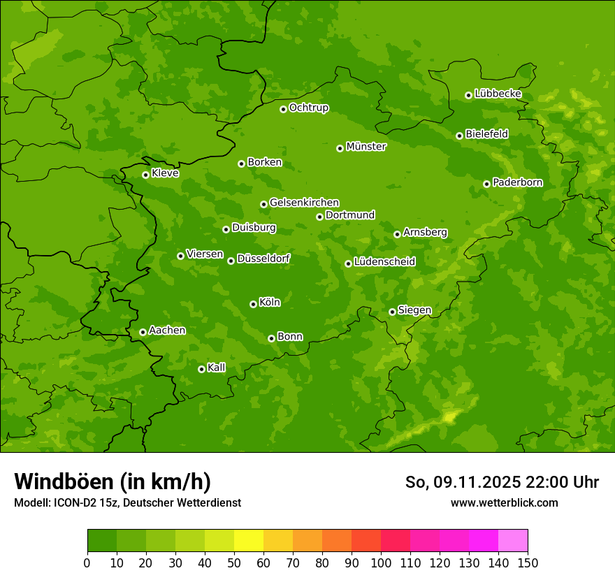 Modellkarten Windgeschwindigkeit