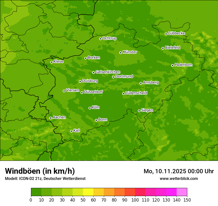 Modellkarten Windgeschwindigkeit