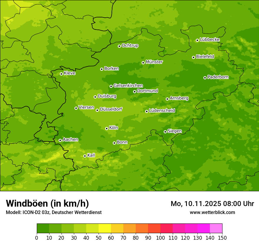 Modellkarten Windgeschwindigkeit