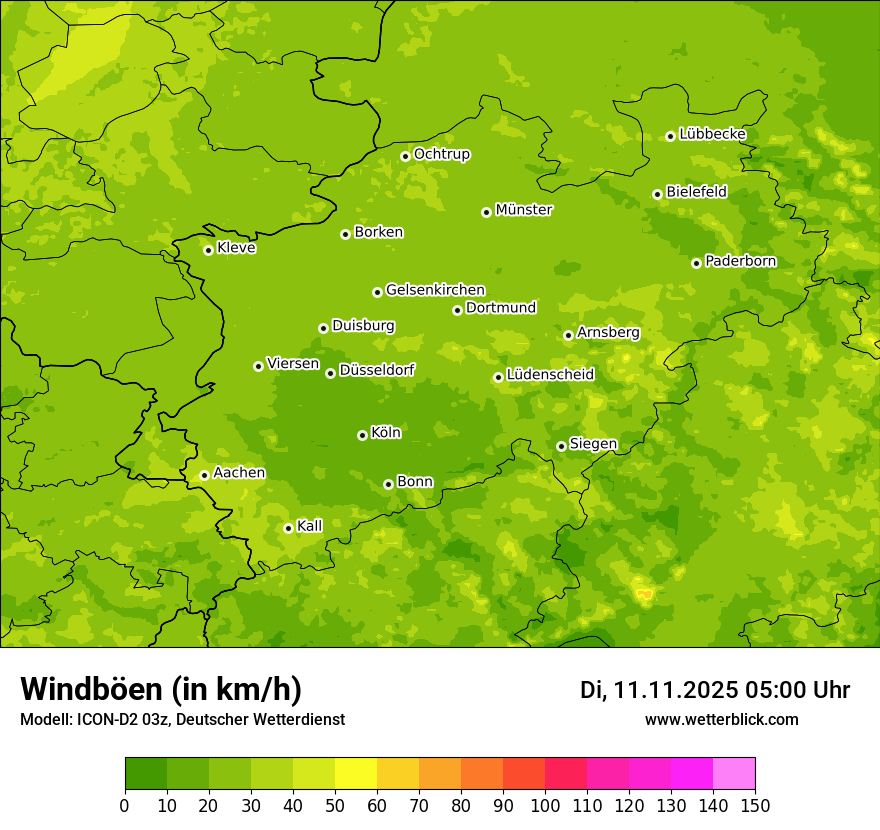 Modellkarten Windgeschwindigkeit