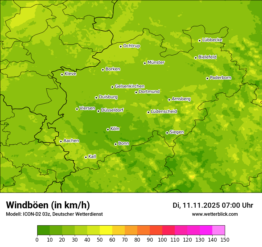 Modellkarten Windgeschwindigkeit