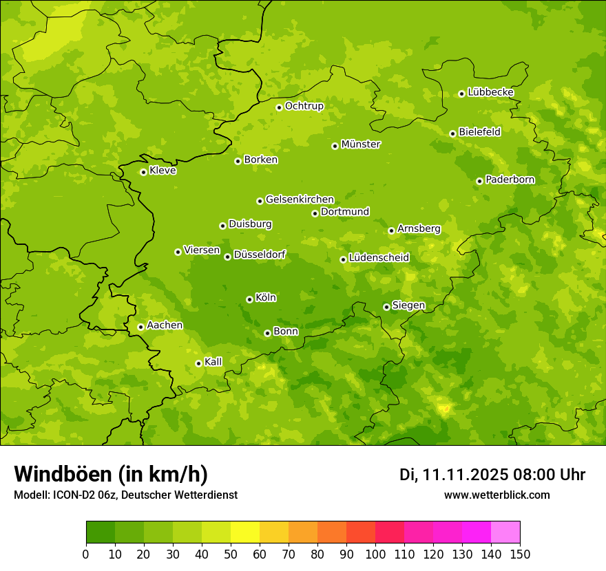Modellkarten Windgeschwindigkeit