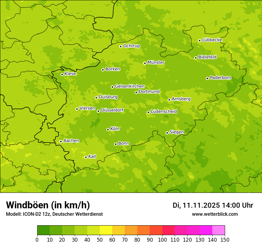 Modellkarten Windgeschwindigkeit