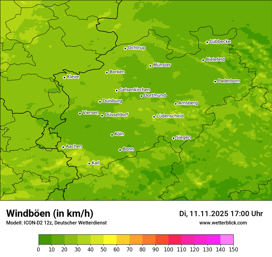 Modellkarten Windgeschwindigkeit