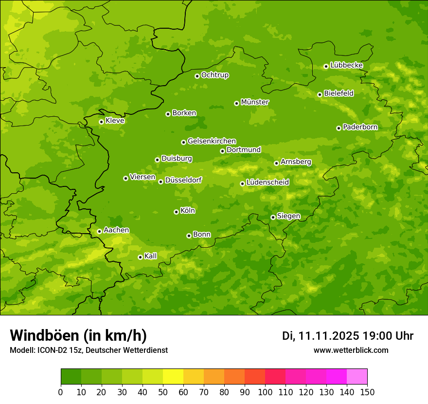 Modellkarten Windgeschwindigkeit