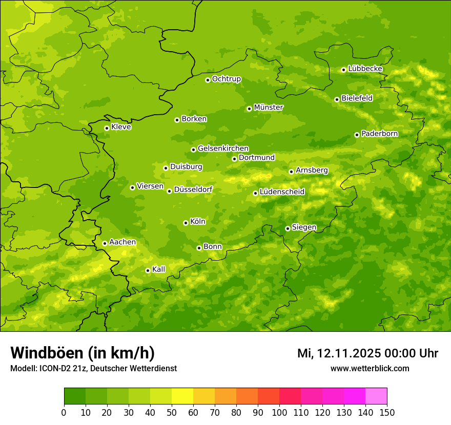 Modellkarten Windgeschwindigkeit