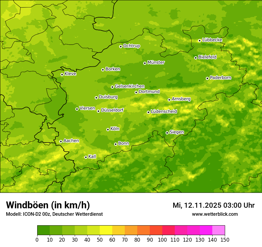 Modellkarten Windgeschwindigkeit