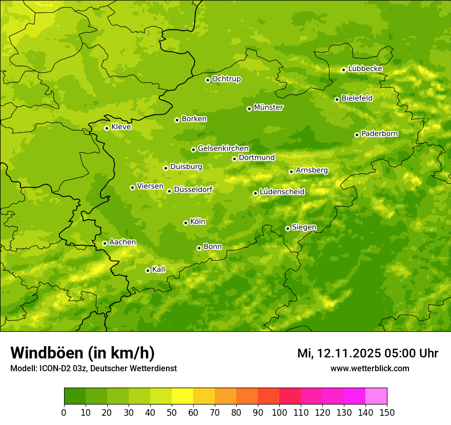 Modellkarten Windgeschwindigkeit