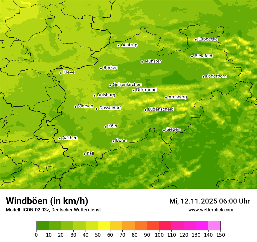 Modellkarten Windgeschwindigkeit
