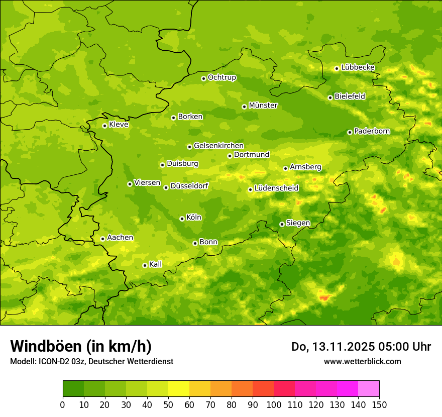 Modellkarten Windgeschwindigkeit
