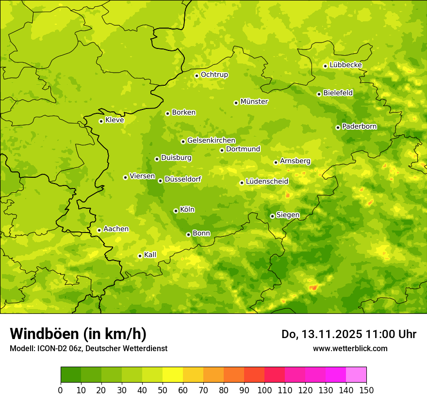 Modellkarten Windgeschwindigkeit