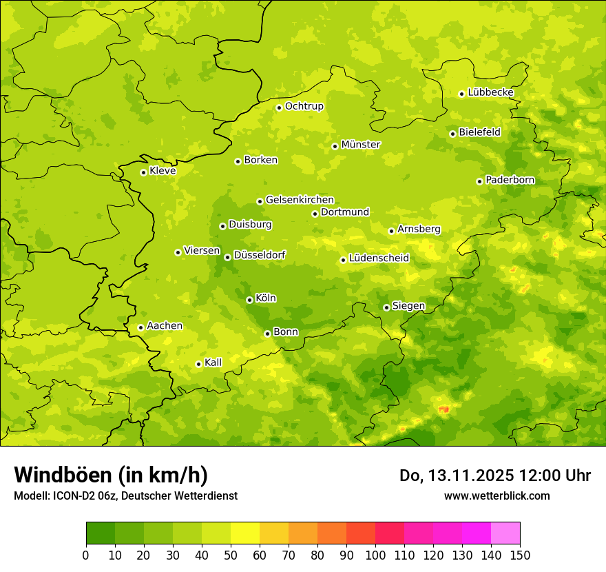 Modellkarten Windgeschwindigkeit