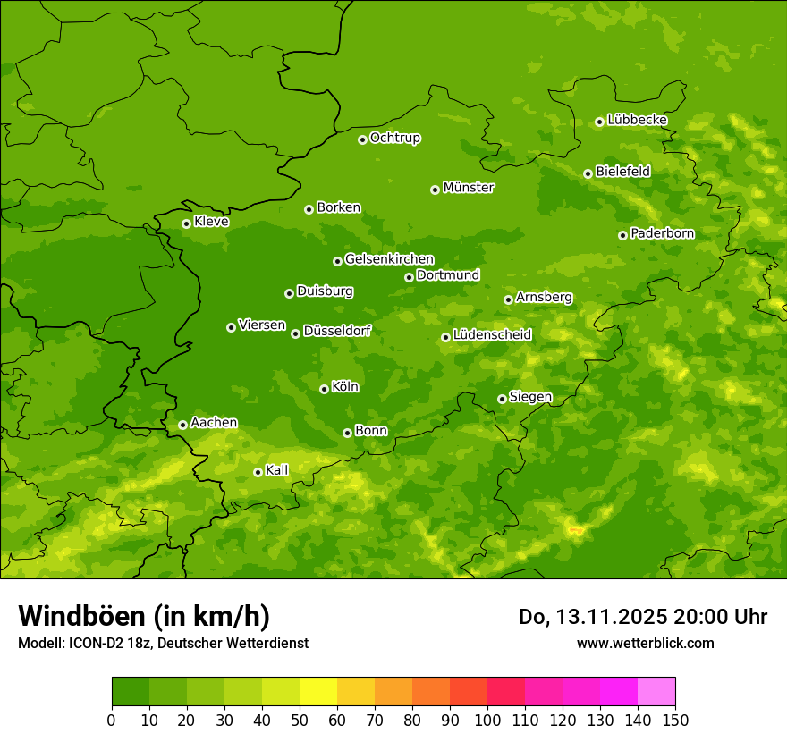 Modellkarten Windgeschwindigkeit