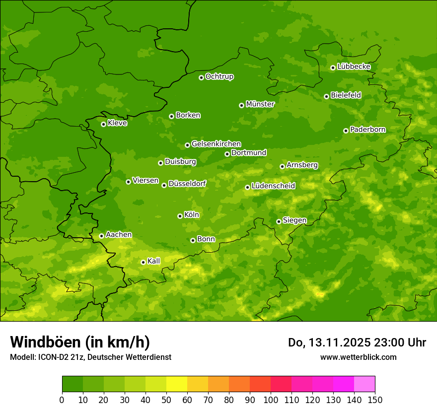 Modellkarten Windgeschwindigkeit