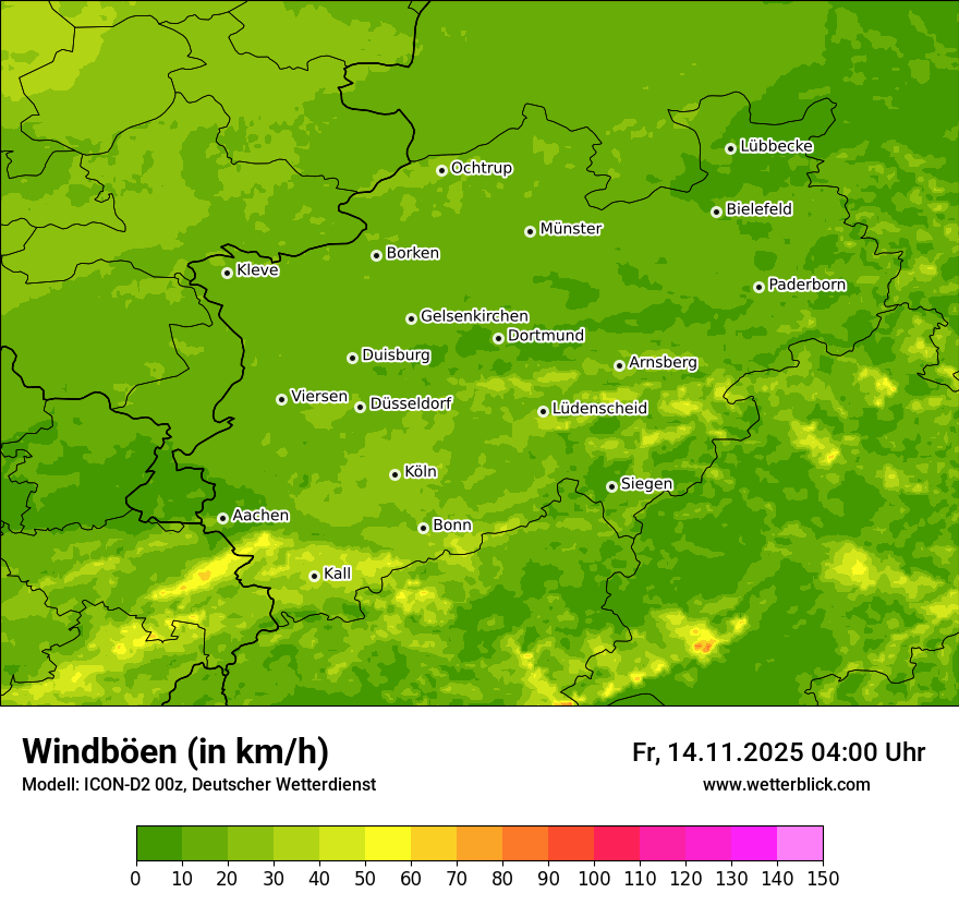 Modellkarten Windgeschwindigkeit